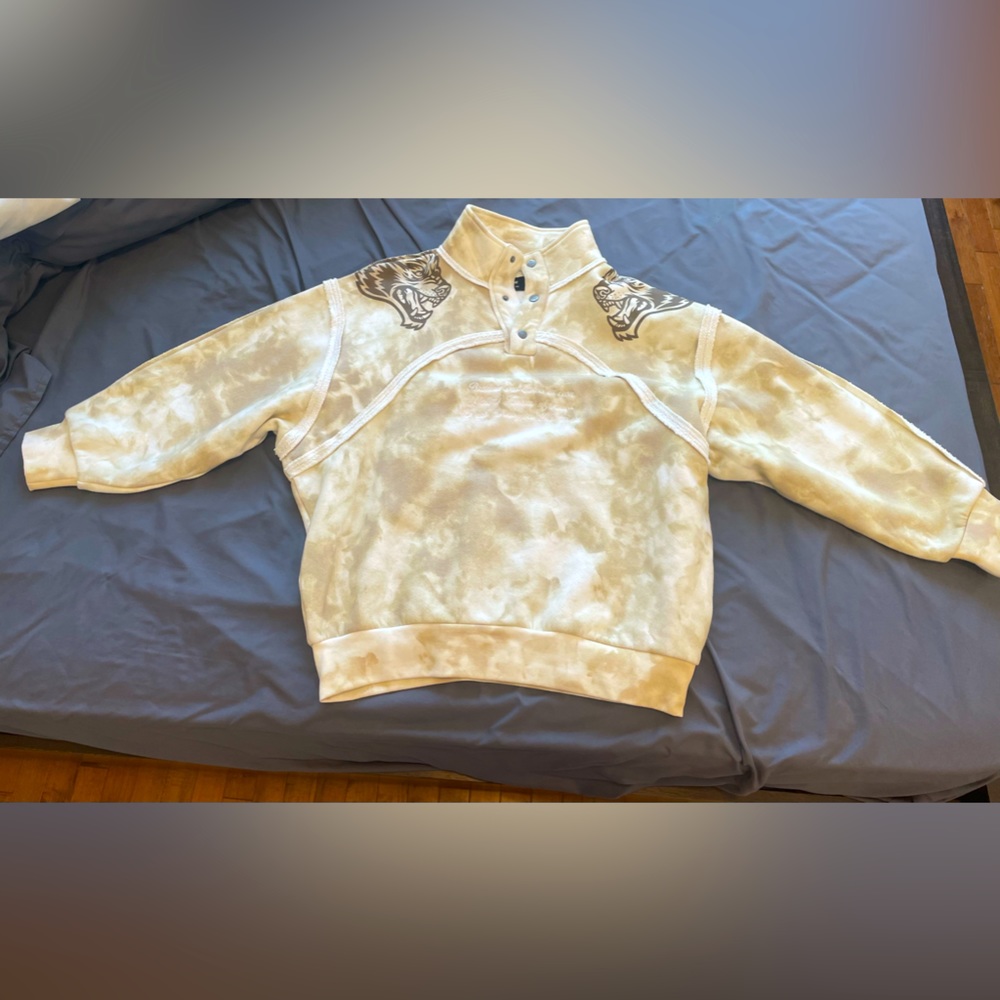 She Wolf Forever Tyler Mock neck sweater in Ivory marble S